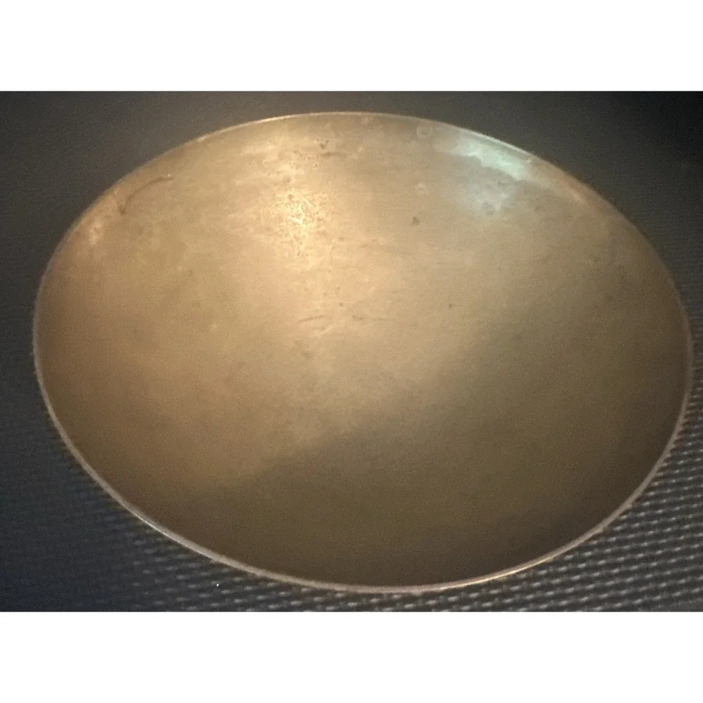 Vintage Z.Y. India Brass Bowl Brass Etched Pedestal